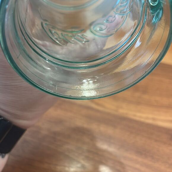 Vintage Coca Cola Coke Green Heavy Glass Mug w/ Handle Indiana Glass Made in USA - Picture 7 of 7